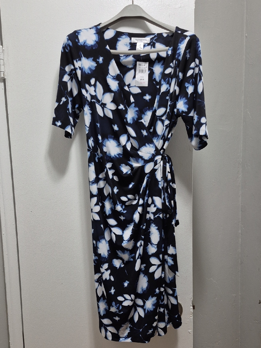 Motherhood Black & White Floral Wrap Midi Dress